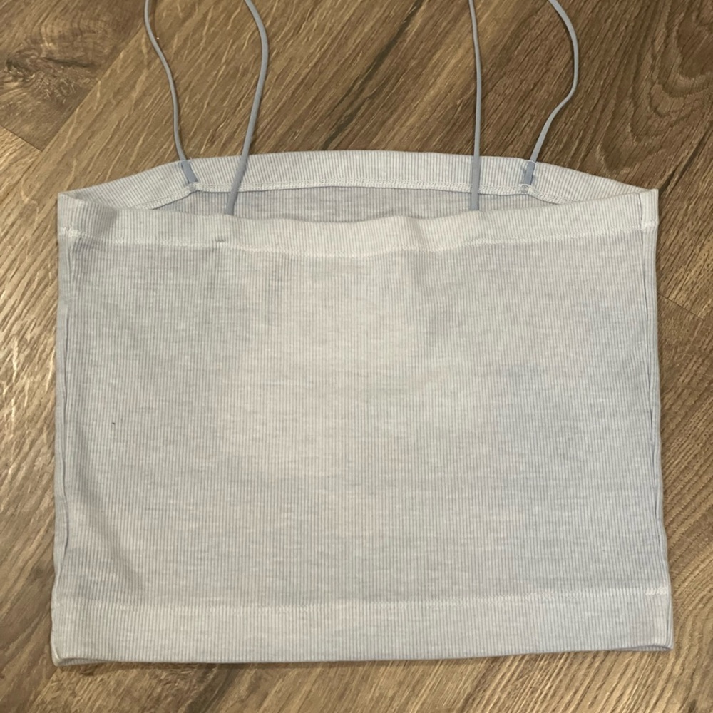 Light Blue Ribbed Tote Bag